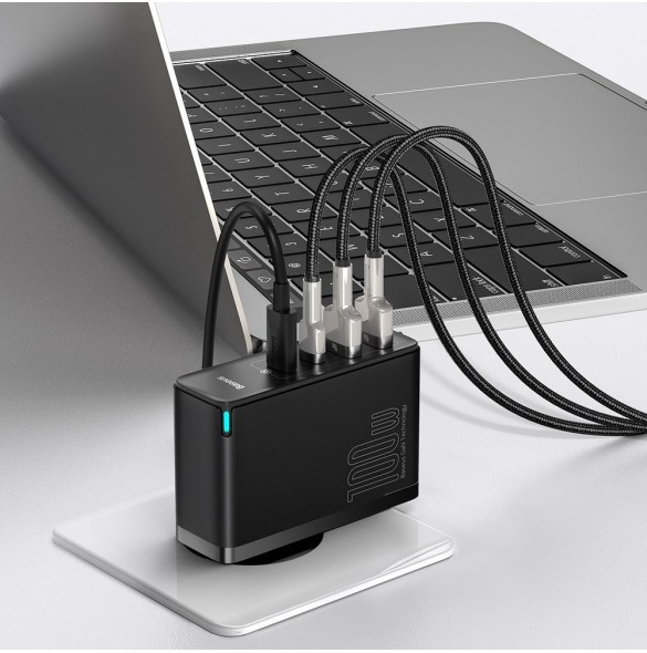 Baseus GaN2 Pro snabbladdare 100W USB / USB Typ C Snabbladdning 4+ Strömförsörjning svart (CCGAN2P-L01)