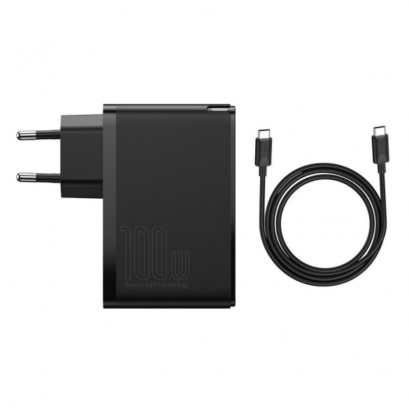 Baseus GaN2 Pro snabbladdare 100W USB / USB Typ C Snabbladdning 4+ Strömförsörjning svart (CCGAN2P-L01)