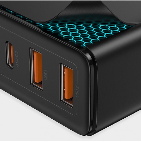 Baseus GaN2 Pro snabbladdare 100W USB / USB Typ C Snabbladdning 4+ Strömförsörjning svart (CCGAN2P-L01)