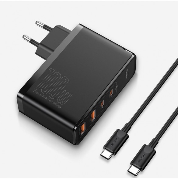 Baseus GaN2 Pro snabbladdare 100W USB / USB Typ C Snabbladdning 4+ Strömförsörjning svart (CCGAN2P-L01)