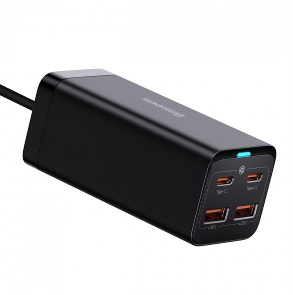 Baseus GaN3 Pro snabb universal GaN-laddare 2 x USB Typ C / 2 x USB 100W PD3.0, QC4.0 +, AFC svart (CCGP000101)