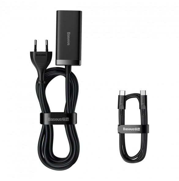 Baseus GaN3 Pro snabb universal GaN-laddare 2 x USB Typ C / 2 x USB 100W PD3.0, QC4.0 +, AFC svart (CCGP000101)