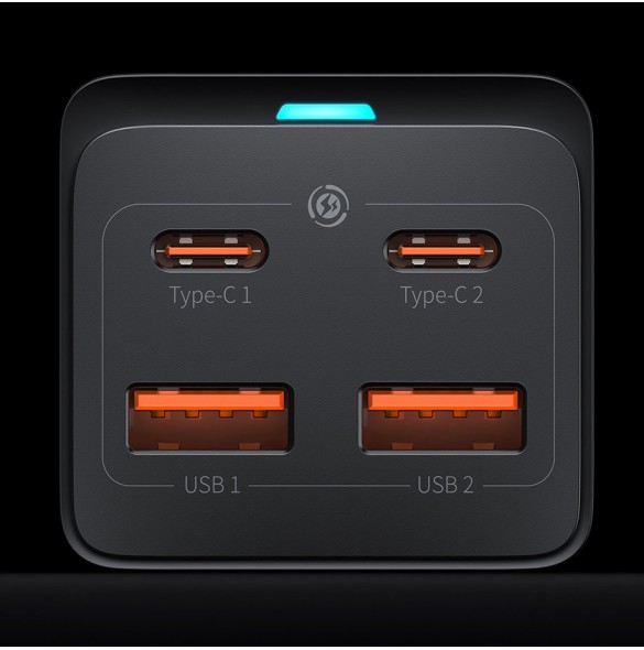 Baseus GaN3 Pro snabb universal GaN-laddare 2 x USB Typ C / 2 x USB 100W PD3.0, QC4.0 +, AFC svart (CCGP000101)