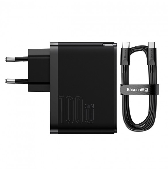 Baseus GaN5 Pro snabb universal väggladdare GaN USB Typ C / USB 100W PD3.0, QC4.0+, AFC svart (CCGP090201)