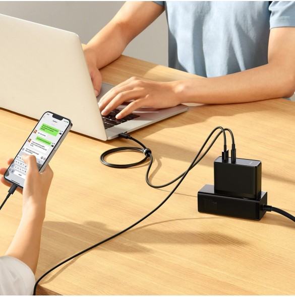 Baseus GaN5 Pro snabb universal väggladdare GaN USB Typ C / USB 100W PD3.0, QC4.0+, AFC svart (CCGP090201)