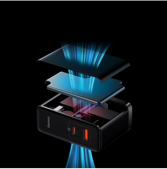 Baseus GaN5 Pro snabb universal väggladdare GaN USB Typ C / USB 100W PD3.0, QC4.0+, AFC svart (CCGP090201)