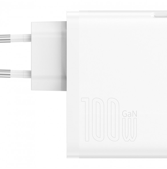 Baseus GaN5 Pro snabb universal väggladdare GaN USB Typ C / USB 100W PD3.0, QC4.0+, AFC vit (CCGP090202)