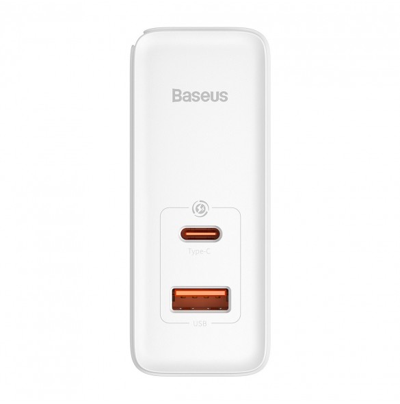 Baseus GaN5 Pro snabb universal väggladdare GaN USB Typ C / USB 100W PD3.0, QC4.0+, AFC vit (CCGP090202)