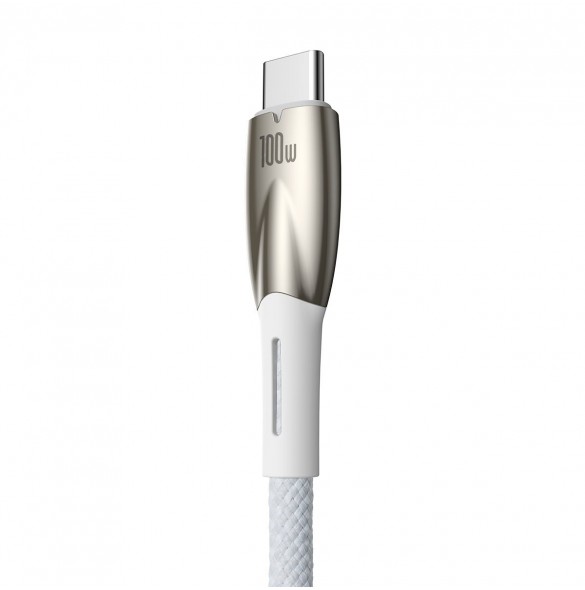Baseus Glimmer Series snabbladdningskabel USB-A - USB-C 100W 480Mbps 1m vit