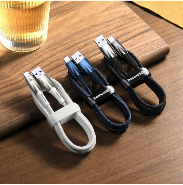 Baseus Glimmer Series snabbladdningskabel USB-A - USB-C 100W 480Mbps 1m vit