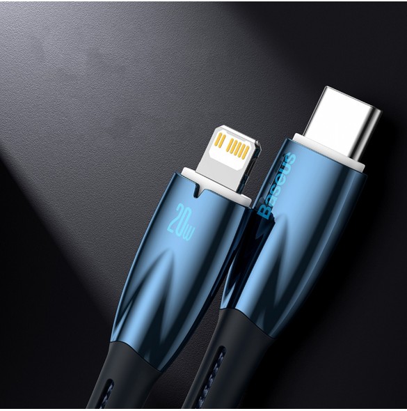 Baseus Glimmer Series snabbladdningskabel USB-A - USB-C 100W 480Mbps 1m vit