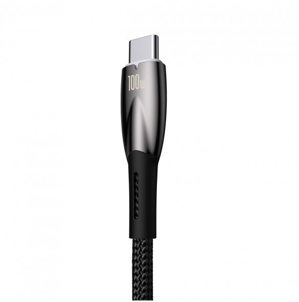 Baseus Glimmer Series Snabbladdningskabel USB-A - USB-C 100W 480Mbps 2m svart