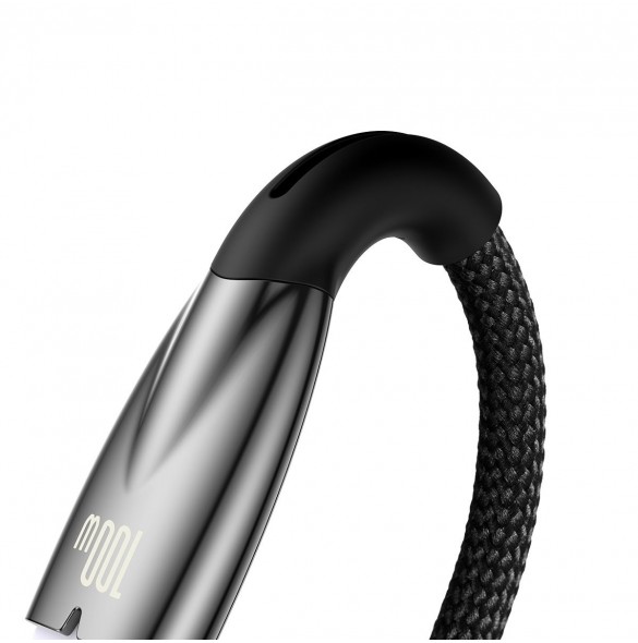 Baseus Glimmer Series Snabbladdningskabel USB-A - USB-C 100W 480Mbps 2m svart