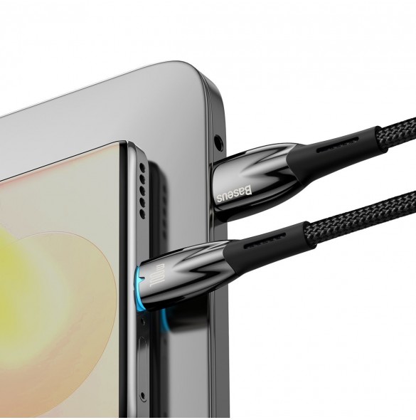 Baseus Glimmer Series Snabbladdningskabel USB-A - USB-C 100W 480Mbps 2m svart