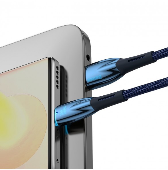 Baseus Glimmer Series Snabbladdningskabel USB-A - USB-C 100W 480Mbps 2m blå