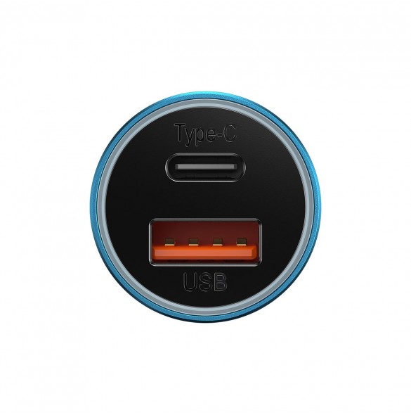 Baseus Golden Contactor Max snabb billaddare USB + USB typ C 60 W Snabbladdning blå (CGJM000103)
