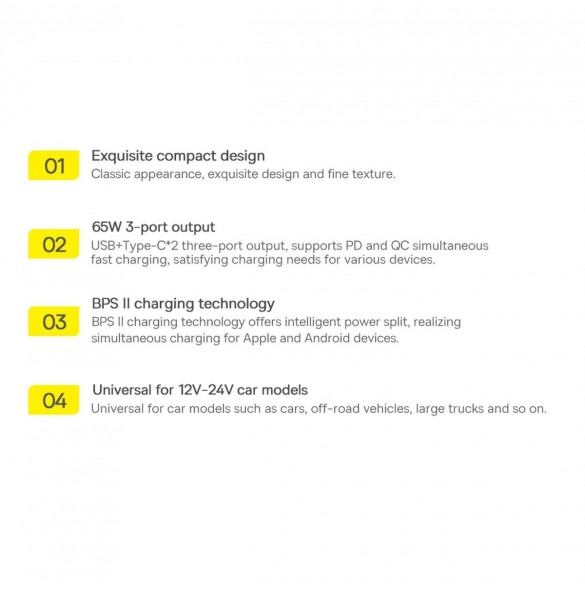 Baseus Golden Contactor Pro billaddare USB-A + 2x USB-C 65W QC4.0 blå (CGJP010003)