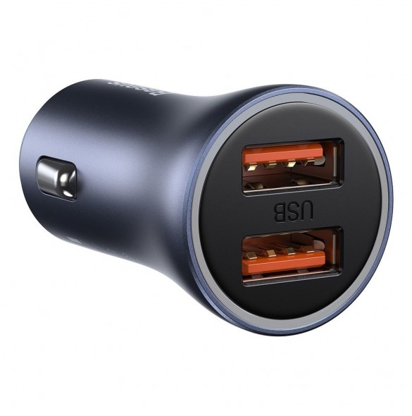 Baseus Golden Contactor Pro snabb billaddare 2x USB 40 W Snabbladdning SCP FCP AFC + USB-kabel - USB Typ C grå (TZCCJD-A0G)