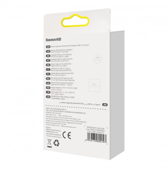 Baseus Ingenuity Series Mini USB 3.1 OTG till USB Typ C-adapter svart (ZJJQ000101)