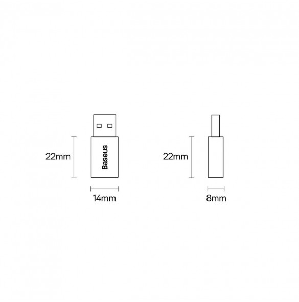 Baseus Ingenuity Series Mini USB 3.1 OTG till USB Typ C-adapter svart (ZJJQ000101)