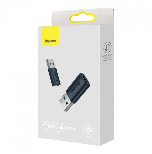 Baseus Ingenuity Series Mini USB 3.1 OTG till USB Typ C-adapter blå (ZJJQ000103)