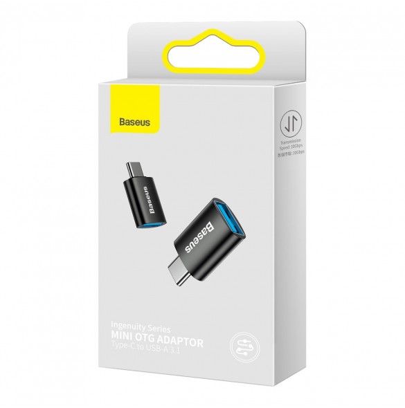 Baseus Ingenuity Series pluggadapter USB Typ C till USB-A 3.2 gen 1 svart (ZJJQ000001)