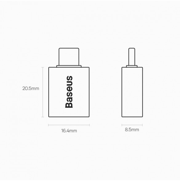 Baseus Ingenuity Series pluggadapter USB Typ C till USB-A 3.2 gen 1 svart (ZJJQ000001)