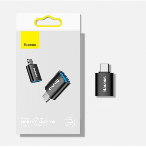 Baseus Ingenuity Series pluggadapter USB Typ C till USB-A 3.2 gen 1 svart (ZJJQ000001)