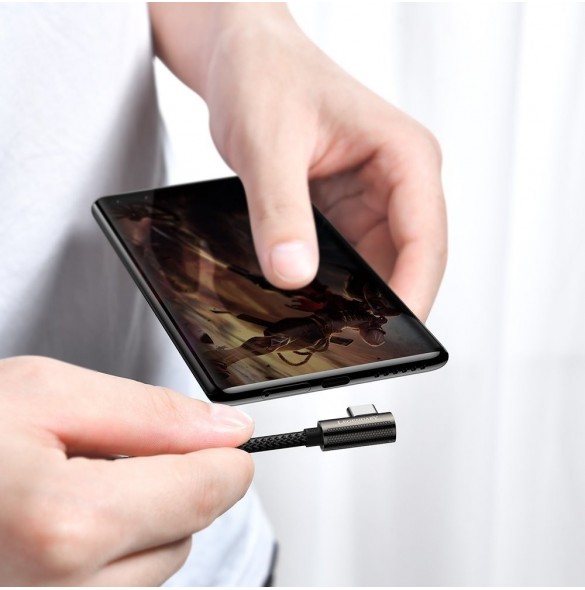 Baseus legendariska vinklade snabbladdningskabel USB typ C - USB typ C 100W 5A 1m svart (CATCS-01)