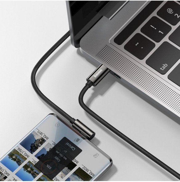 Baseus legendariska vinklade snabbladdningskabel USB typ C - USB typ C 100W 5A 1m svart (CATCS-01)