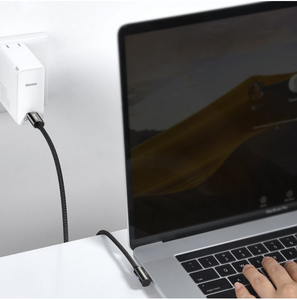 Baseus legendariska vinklade snabbladdningskabel USB typ C - USB typ C 100W 5A 1m svart (CATCS-01)