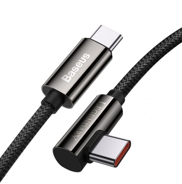 Baseus legendariska vinklade snabbladdningskabel USB typ C - USB typ C 100W 5A 1m svart (CATCS-01)