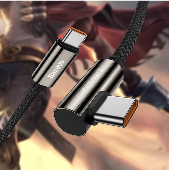 Baseus legendariska vinklade snabbladdningskabel USB typ C - USB typ C 100W 5A 1m svart (CATCS-01)