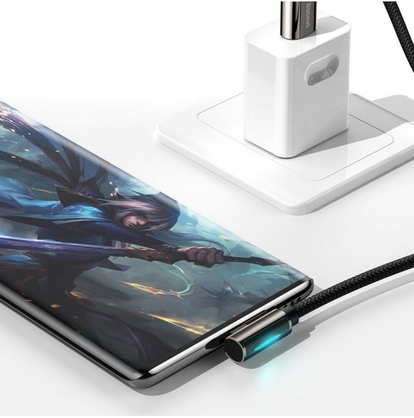 Baseus legendariska vinklade spelkabel USB - USB Typ C 66W 2m Blå (CACS000503)