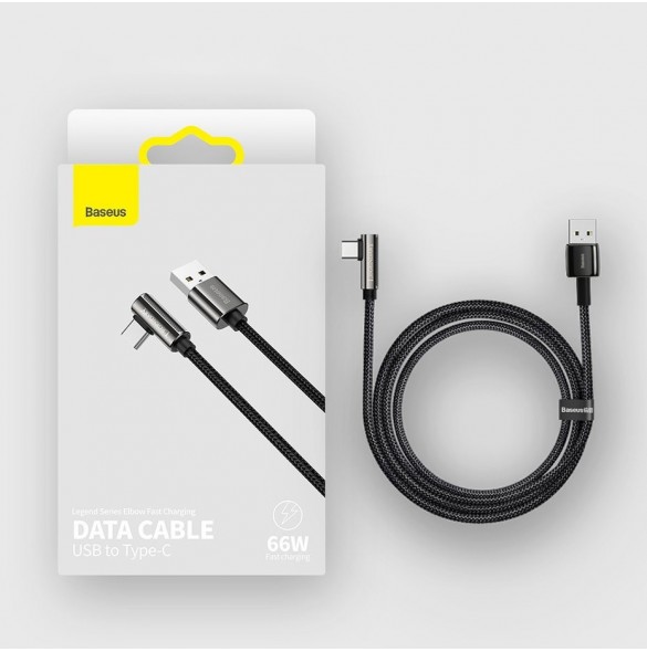 Baseus legendariska vinklade spelkabel USB - USB Typ C 66W 2m Blå (CACS000503)