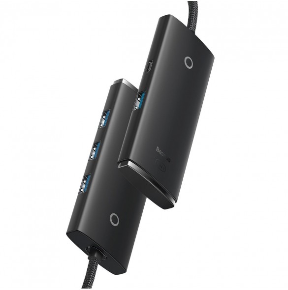 Baseus Lite Series HUB-adapter USB Typ C - 4x USB 3.0 1m svart (WKQX030401)