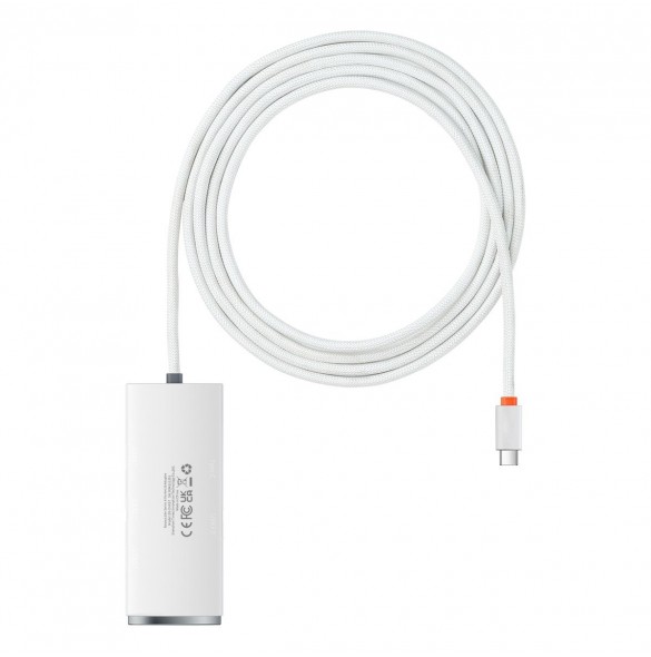 Baseus Lite Series HUB-adapter USB Typ C - 4x USB 3.0 2m vit (WKQX030502)