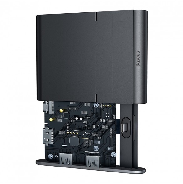 Baseus Mate dockningsstation för telefon USB Typ C HUB svart (WKMD000001)