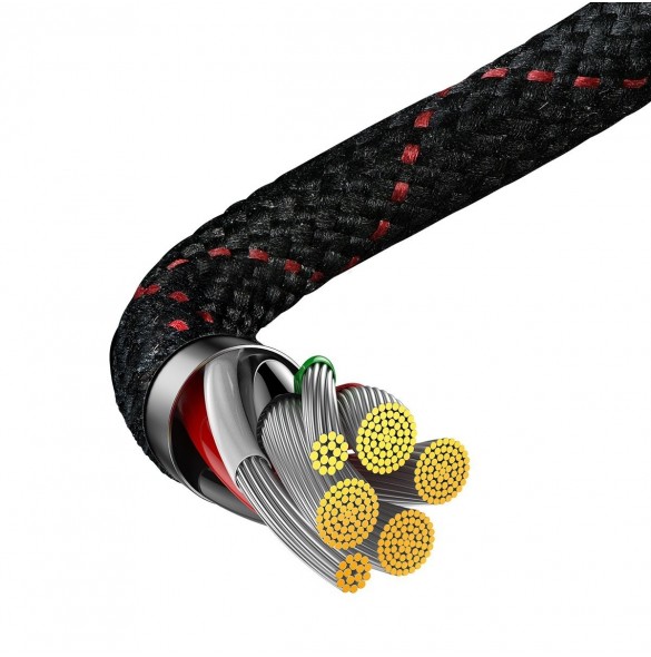 Baseus MVP 2 armbåge rätvinklad strömförsörjningskabel med sido-USB/USB Type C-kontakt 1m 100W 5A Röd (CAVP000420)