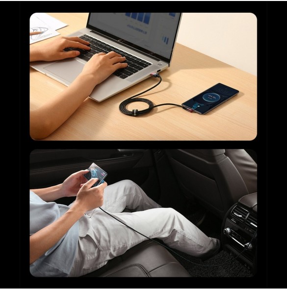 Baseus MVP 2 armbåge rätvinklad strömförsörjningskabel med sido-USB/USB Type C-kontakt 1m 100W 5A Röd (CAVP000420)