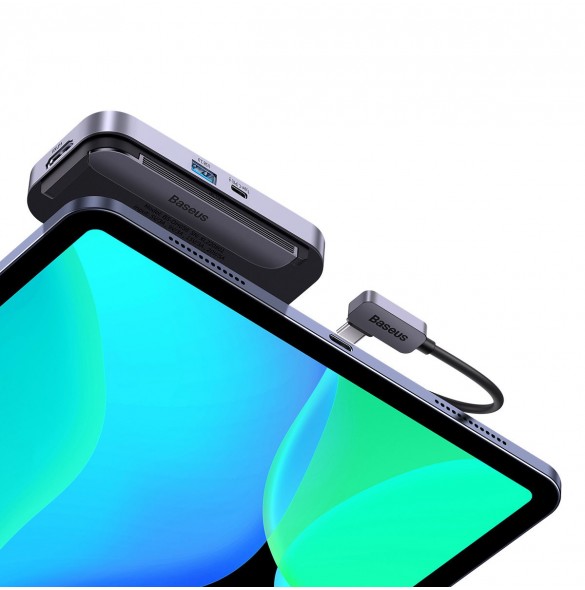Baseus PadJoy universal 6in1 USB-C USB-C HUB för surfplatta / smartphone - mörkgrå