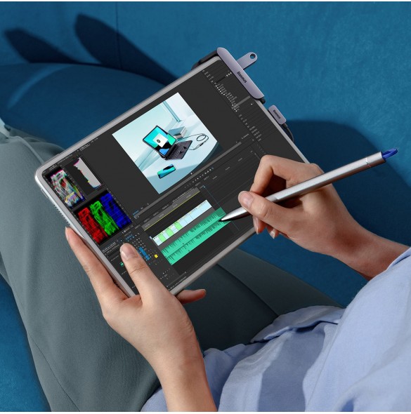 Baseus PadJoy universal 6in1 USB-C USB-C HUB för surfplatta / smartphone - mörkgrå