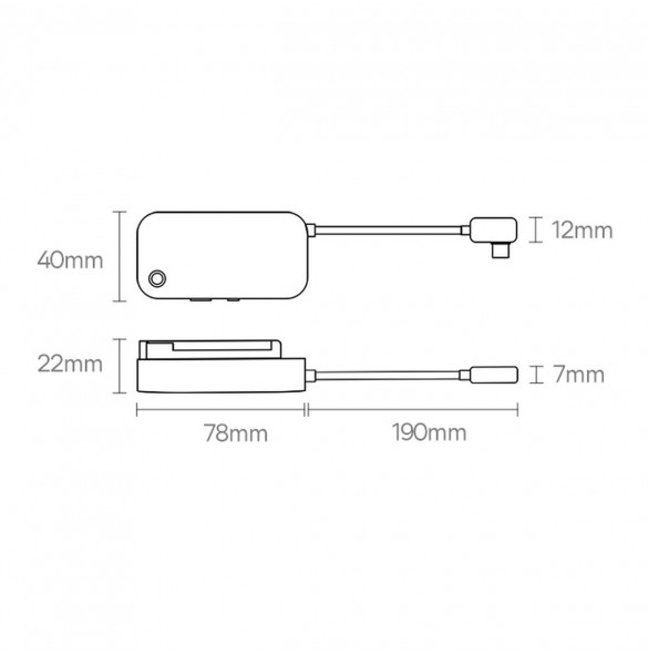 Baseus PadJoy universal USB-C HUB för surfplatta / smartphone 4in1 USB-C - mörkgrå