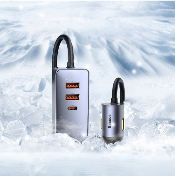 Baseus Share Together billaddare 2x USB / 2x USB Type C 120W PPS Quick Charge Power Delivery grå (CCBT-A0G)