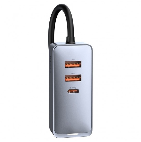Baseus Share Together billaddare 3x USB / USB Typ C 120W PPS Quick Charge Power Delivery grå (CCBT-B0G)