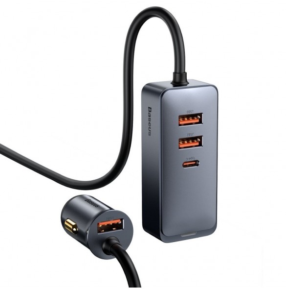Baseus Share Together billaddare 3x USB / USB Typ C 120W PPS Quick Charge Power Delivery grå (CCBT-B0G)
