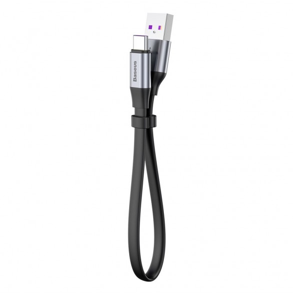 Baseus Enkel platt kabel USB-kabel / USB Typ C SuperCharge 5A 40W Quick Charge 3.0 QC 3.0 23cm grå (CATMBJ-BG1)