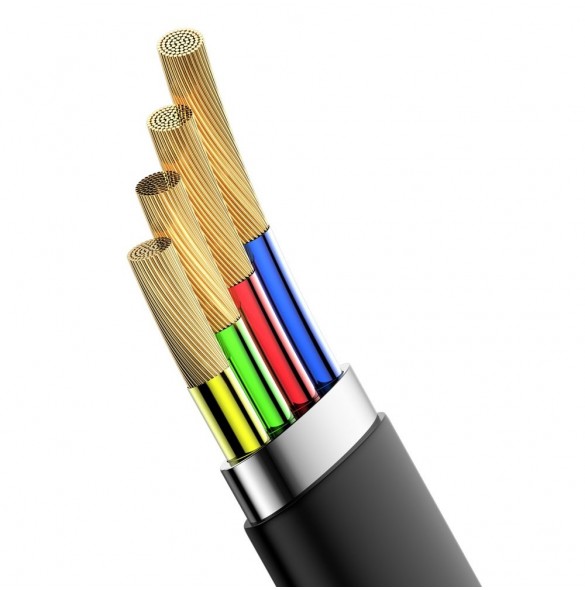 Baseus Enkel platt kabel USB-kabel / USB Typ C SuperCharge 5A 40W Quick Charge 3.0 QC 3.0 23cm grå (CATMBJ-BG1)