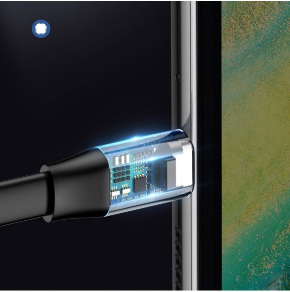 Baseus Enkel platt kabel USB-kabel / USB Typ C SuperCharge 5A 40W Quick Charge 3.0 QC 3.0 23cm grå (CATMBJ-BG1)