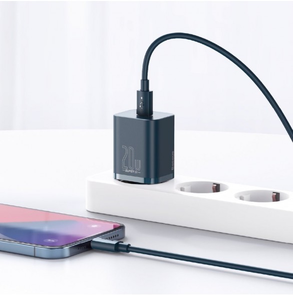 Baseus Super Si 1C snabbladdare USB Typ C 20 W Strömförsörjning blå (CCSUP-B03)
